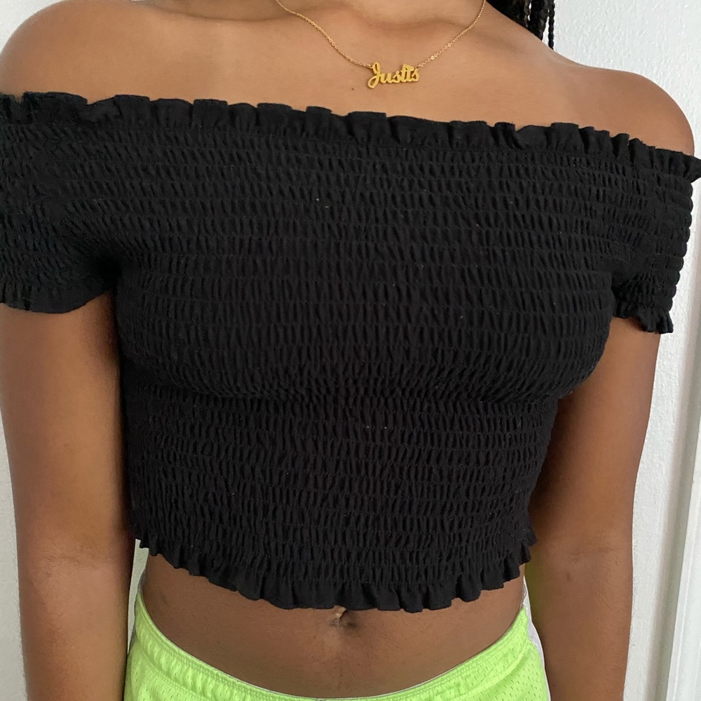 Ruched Off the shoulder crop top